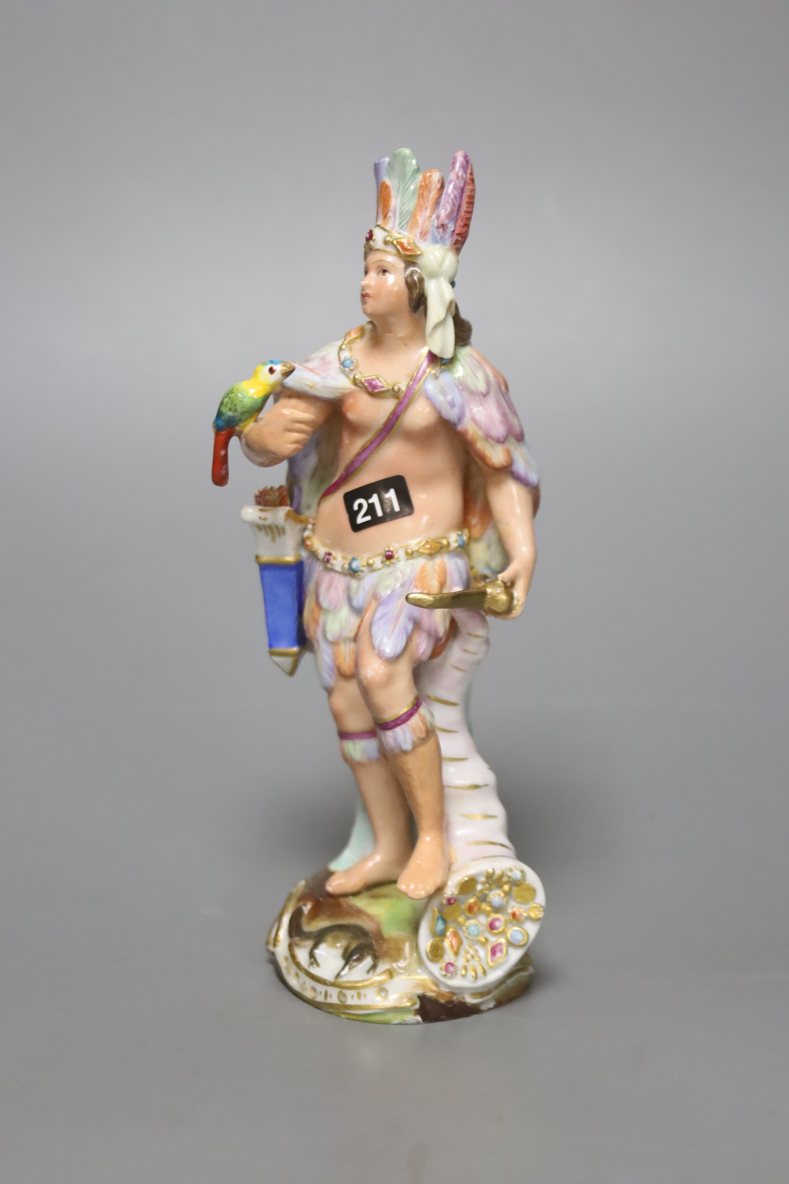 A Meissen figure of a Native American, 19th century, height 16cm